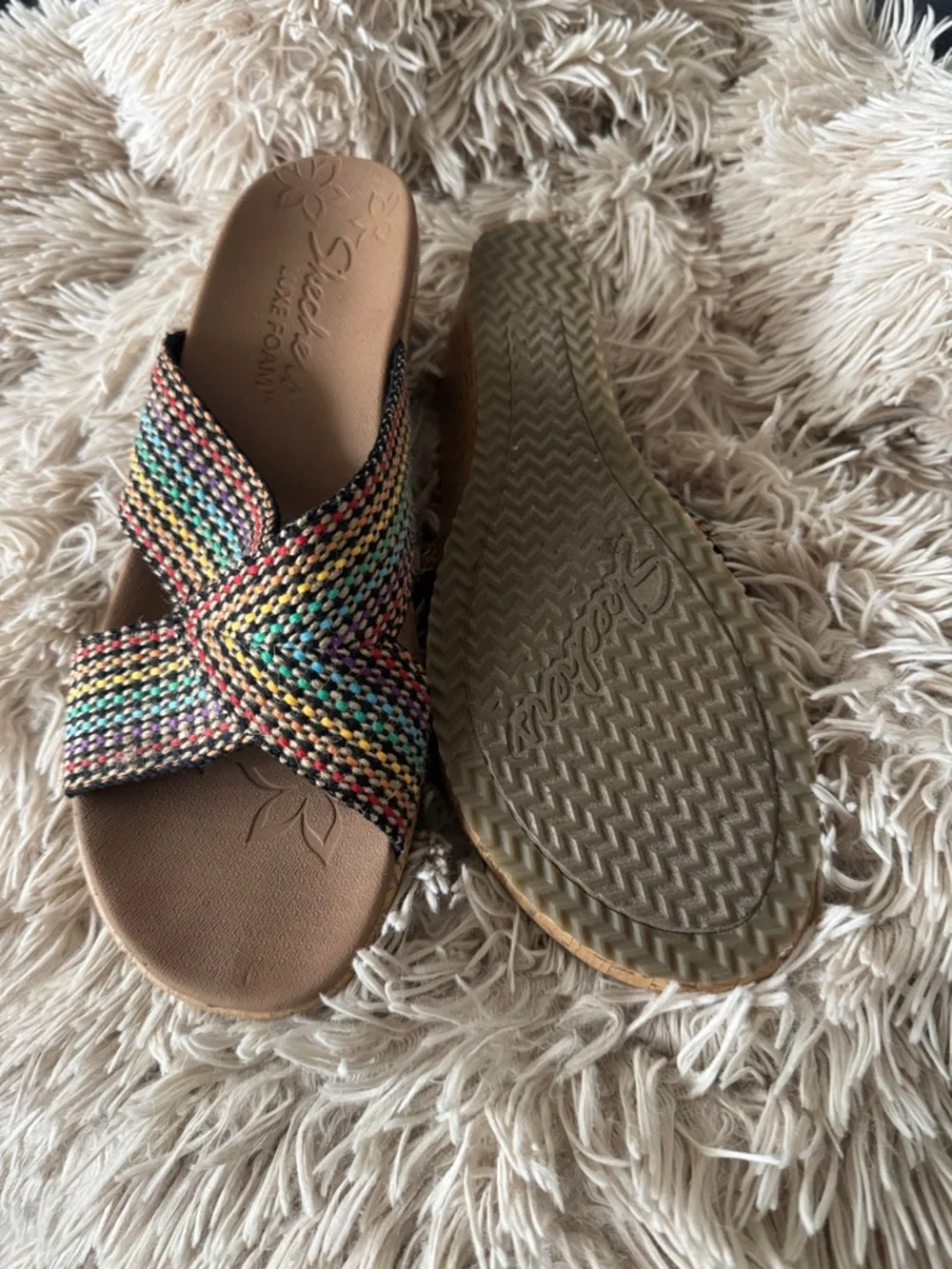 Skechers Multicolor Woven Crossband Wedge Sandals - Picture 5 of 8